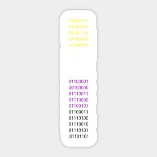 Binary Code Nonbinary Flag Sticker